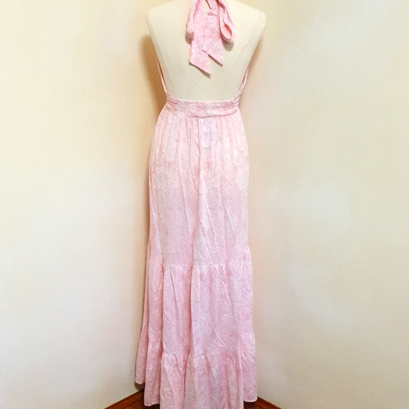 🎈SALE! Bundle 3 for $30. Shareen pink floral maxi backless summer dress - Picture 3 of 6